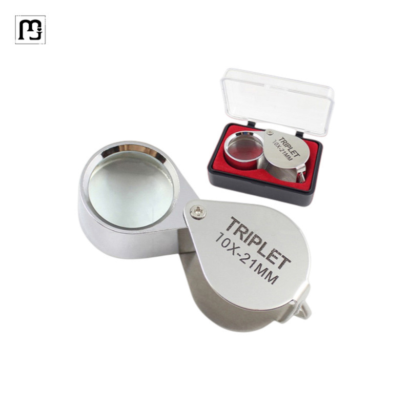 登极30倍折叠式全金属珠宝古董鉴赏放大镜礼盒包装 30x21银色玉器