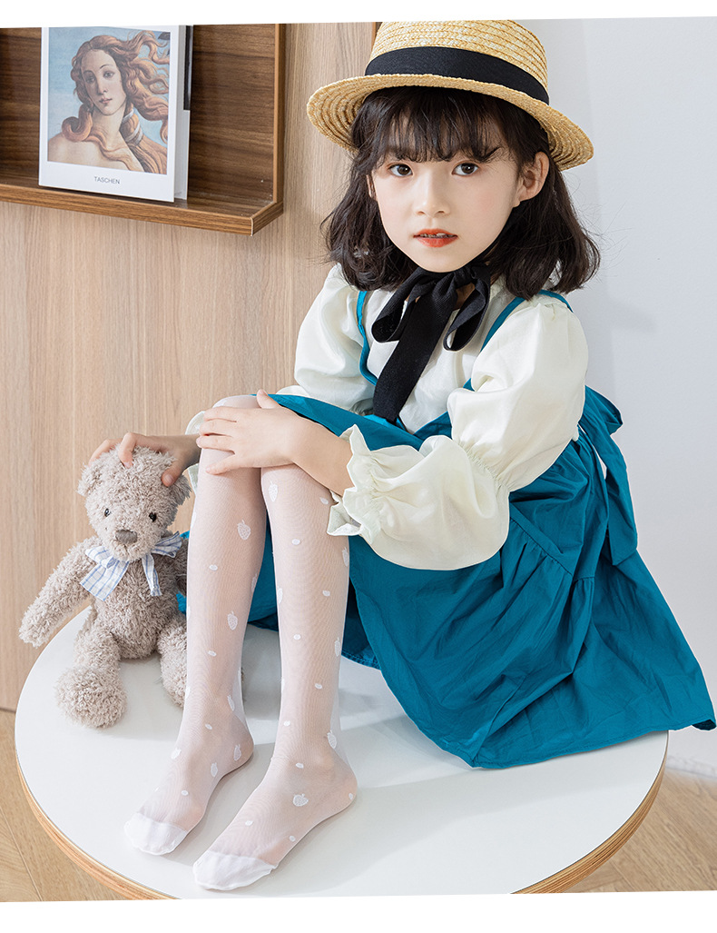 儿童丝袜连裤袜夏季薄款肉色透气宝宝袜子白色舞蹈袜女童打底袜裤