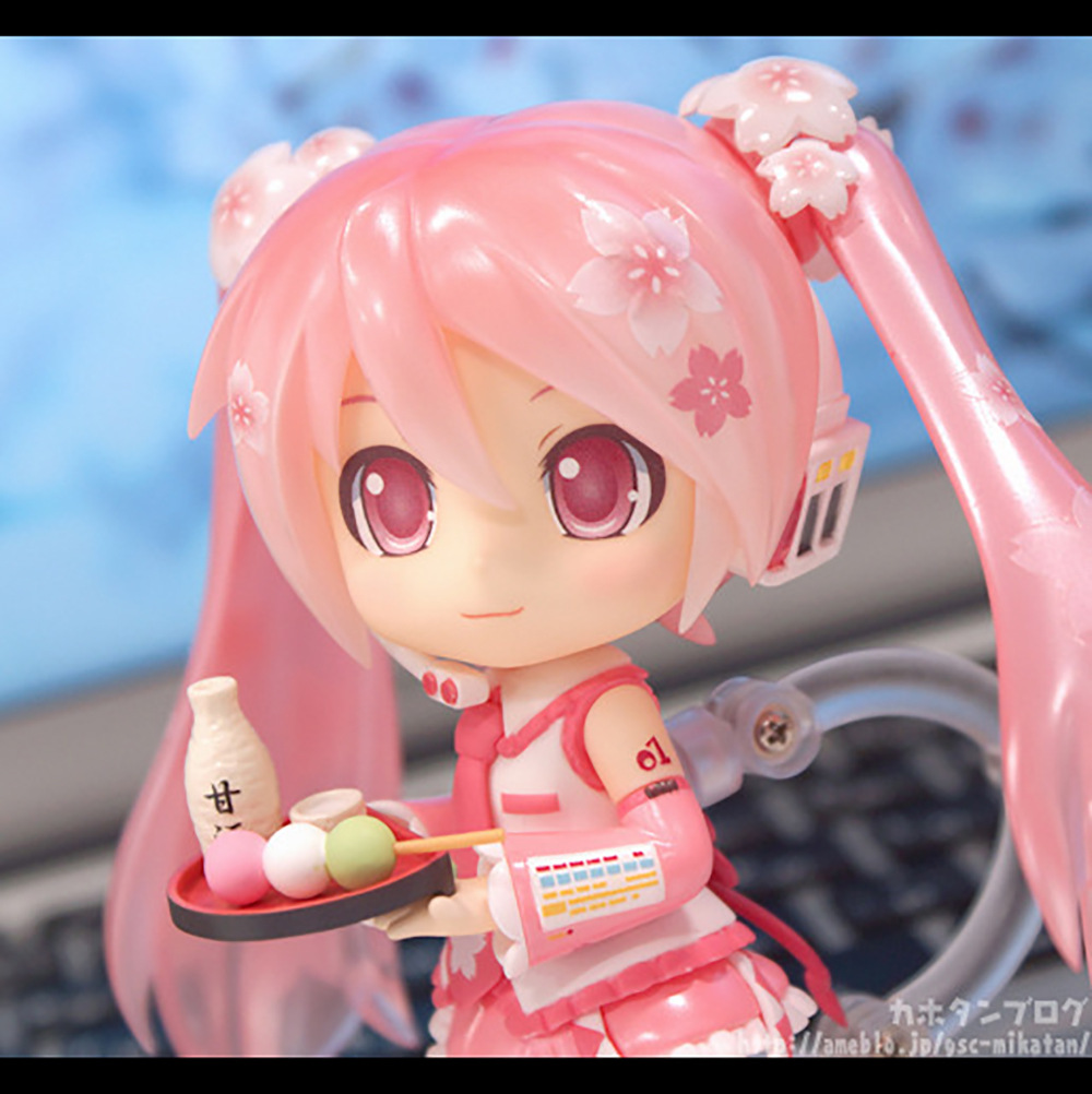 初音未来 q版黏土 2015樱花初音 #500 可换脸 盒装手办动漫模型