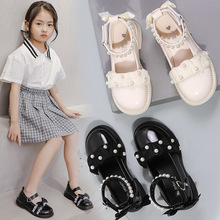 儿童鞋女童皮鞋春秋2023新款韩版公主鞋黑色软底女孩小学生演出鞋