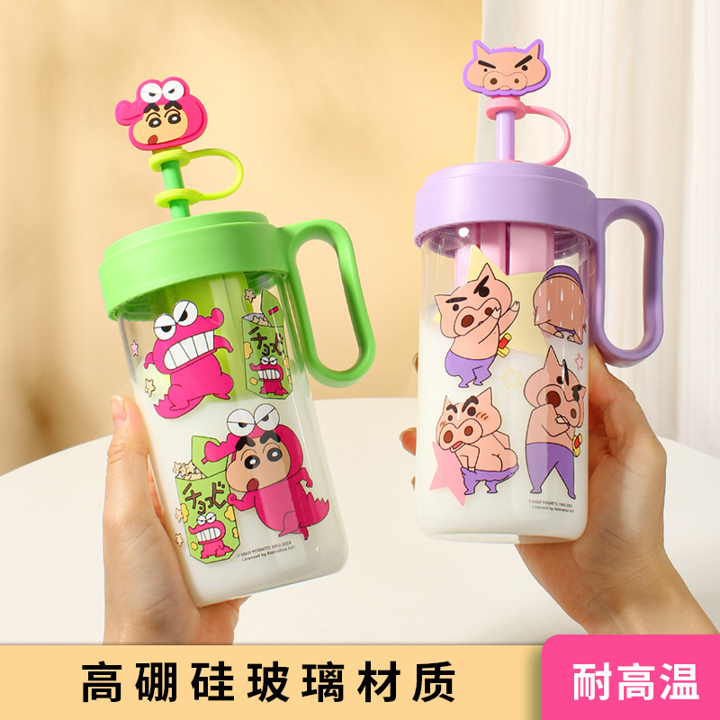 Cute Rabbit Crayon Small New Desktop Glass Good-looking Large Capacity Children's Cups Borosilicate Cup 620ml