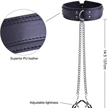 套颈圈项圈乳夹链坠 调情趣乳头刺激女用拉拉百合les另类皮革用具