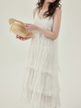 芝士鹿法式吊带裙夏季女装2024年新款初恋系连衣裙白色小众蛋糕裙
