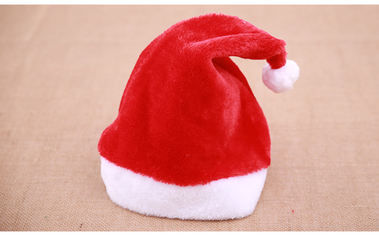 Christmas Decoration Supplies High-End Christmas Short Plush Hat Christmas Product Adult Christmas Hat Party Dress up