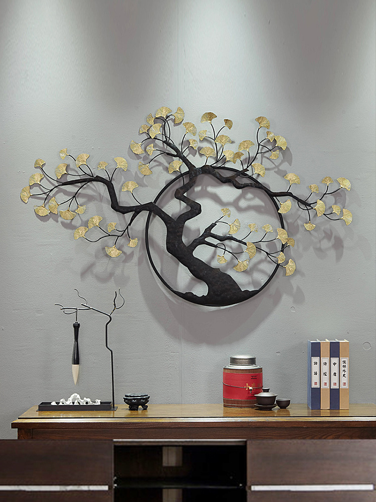 新中式轻奢ins墙上装饰铁艺挂件墙面挂饰 客厅背景墙壁饰家居墙饰