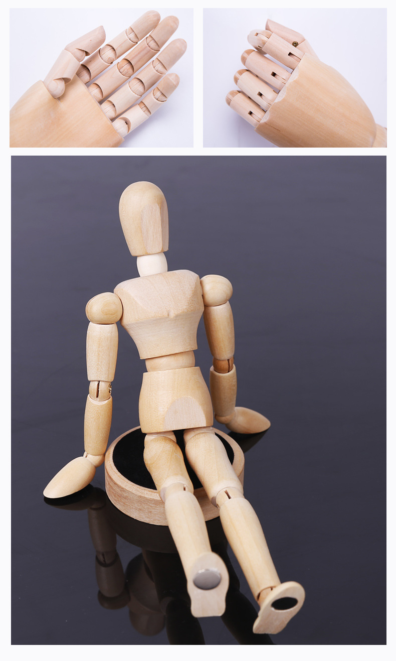蒙玛特 素描木人 美术素描漫画静物写生临摹木手 木头人木手模型