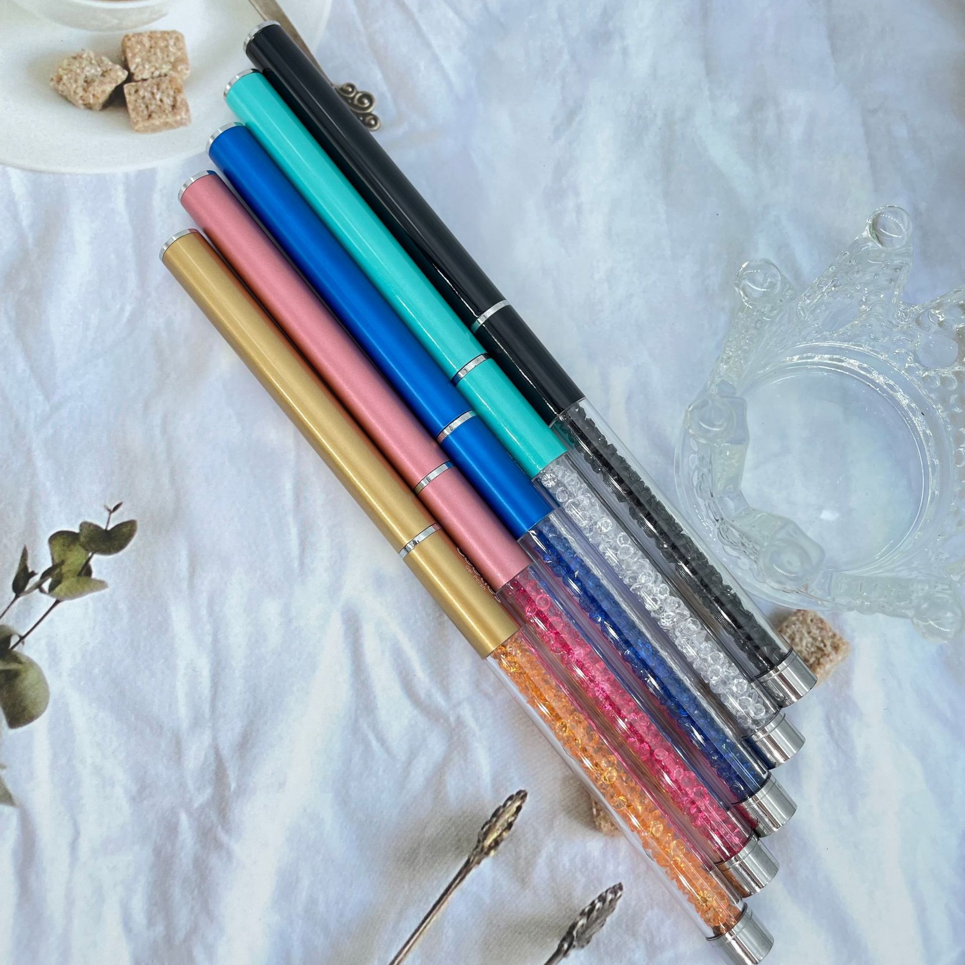 244 metal drill pipe 5 pcs nail brush line drawing pen pen fluoresent marker manicure brush manicure implement