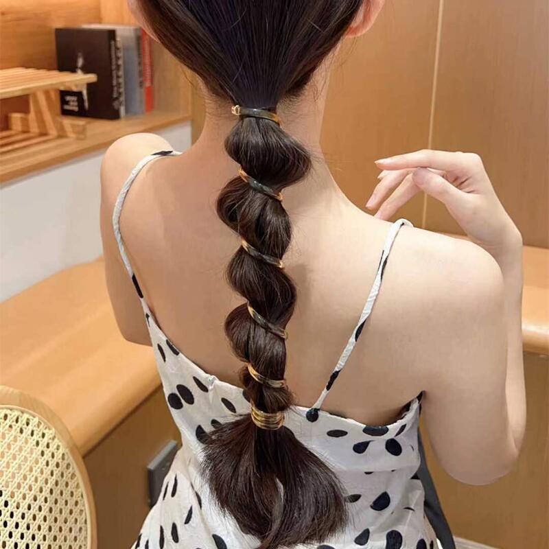 Transparent Jelly Telephone Line Tied-up Hair Ponytail Summer High Elastic Durable Leather Case 2023 New Online Influencer Head String Hair Accessories