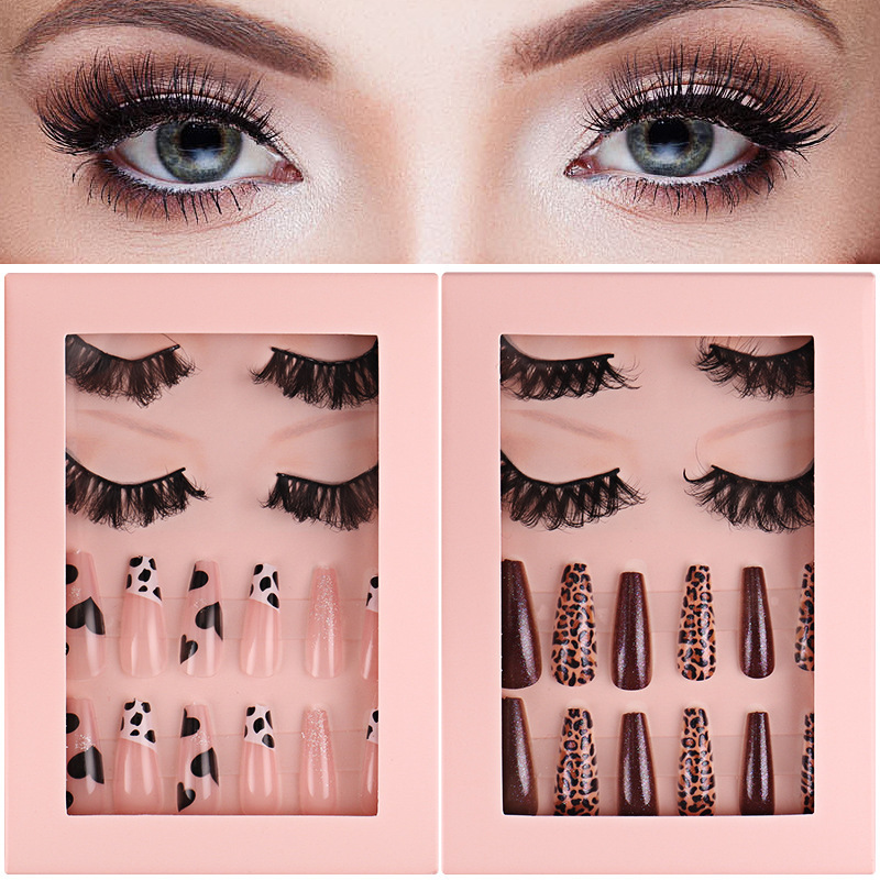 New Product Nail Beauty Eyelashes Exquisite Gift Set Thick Fried Hair Warped Stage Makeup Mink False Eyelashes