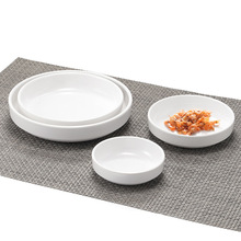 密胺韩式小盘子子仿瓷餐具白色圆形小菜碟饭厅饭店小碟子窝盘商用