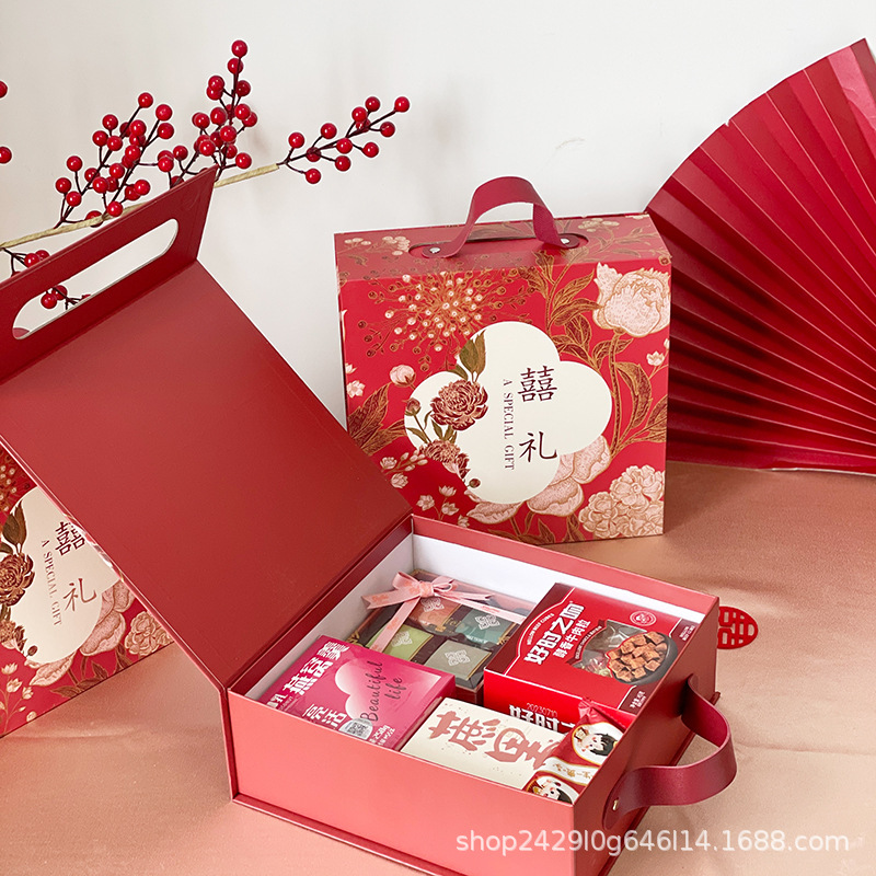 新款伴娘伴手礼盒空盒中国风复古新娘结婚装糖礼品盒回礼喜糖盒子