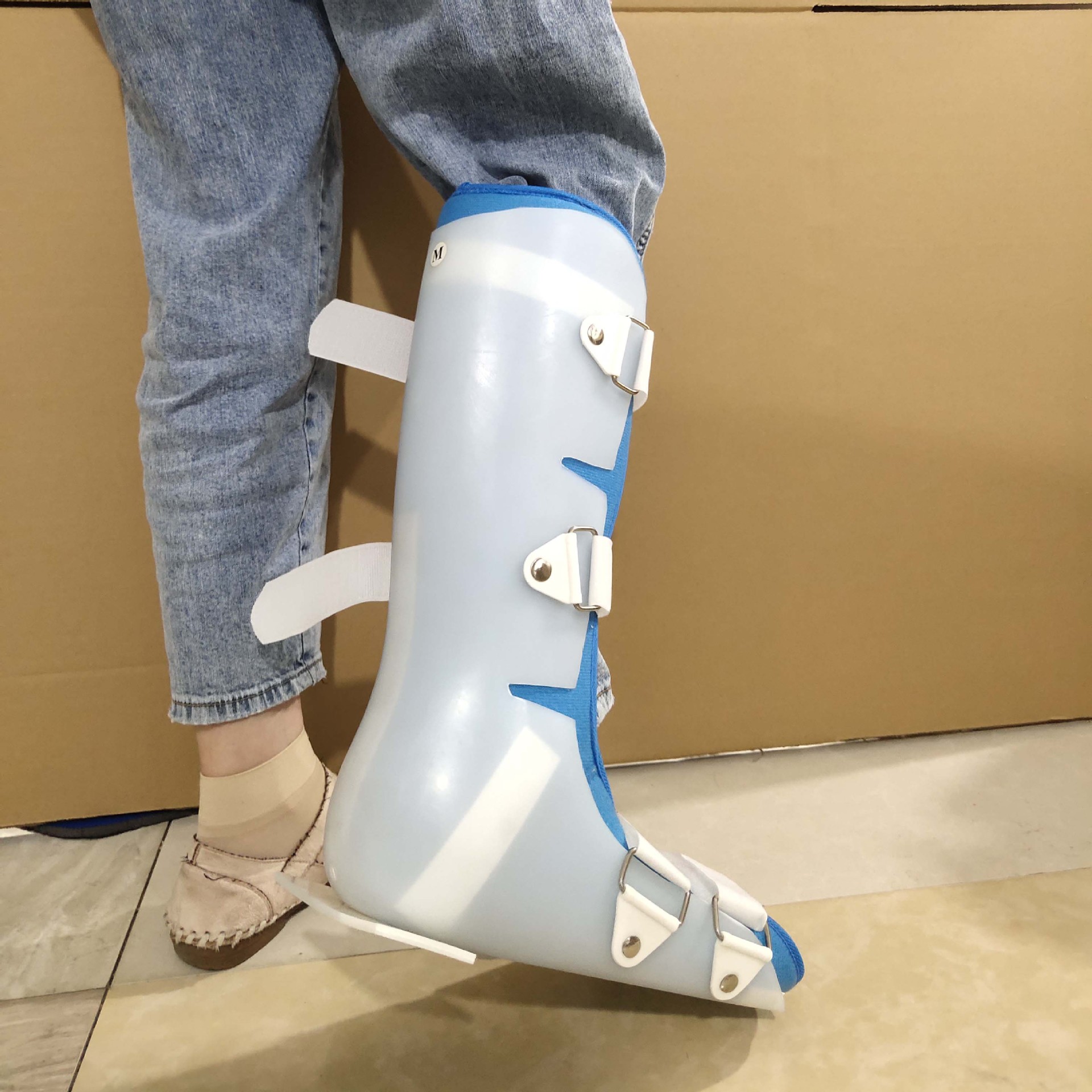 康兴达 固定式防旋转侧翻踝足固定支具 加宽脚踝固定厚内衬可拆卸