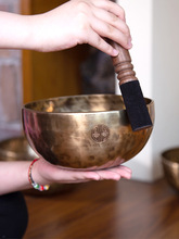 X1AW 满月钵尼泊尔颂钵纯手工加厚冥想瑜伽唱歌碗钵盂铜钵复古铜