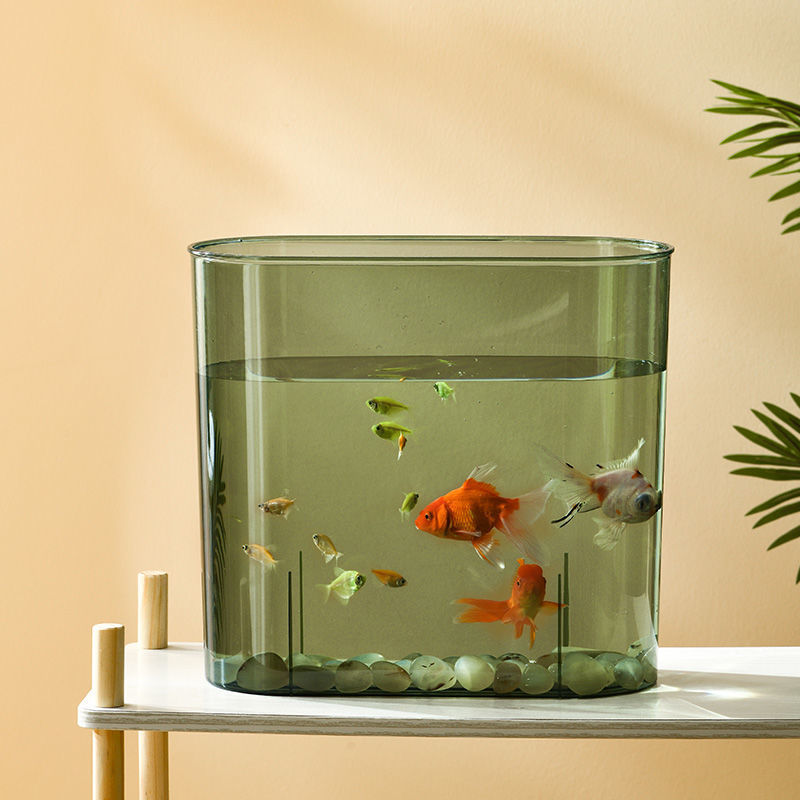 鱼缸 水族箱防摔客厅家用懒人桌面塑料中小型造景生态创意金鱼缸