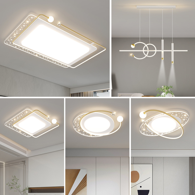 New Modern Simple Ceiling Lamp Lamp in the Living Room Led Bedroom Lamp Package Home Whole House Combination Smart Set