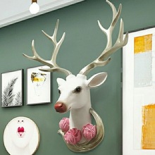 K北欧仿真鹿头挂墙装饰品立体壁挂件创意房间墙上客厅3d立体