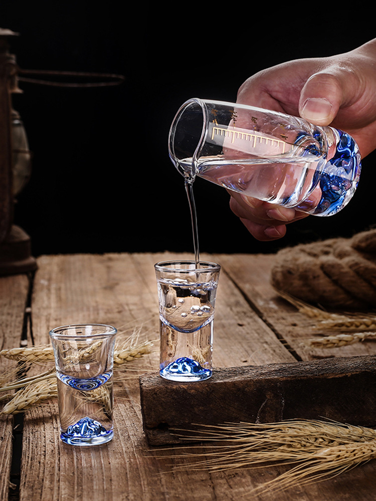juk3批发轻奢白酒杯分酒器家用套装蓝山酒具中式小酒杯