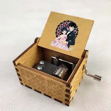 动漫乱马卡通周边八音盒古典手摇音乐盒精品摆件复古木质音乐盒