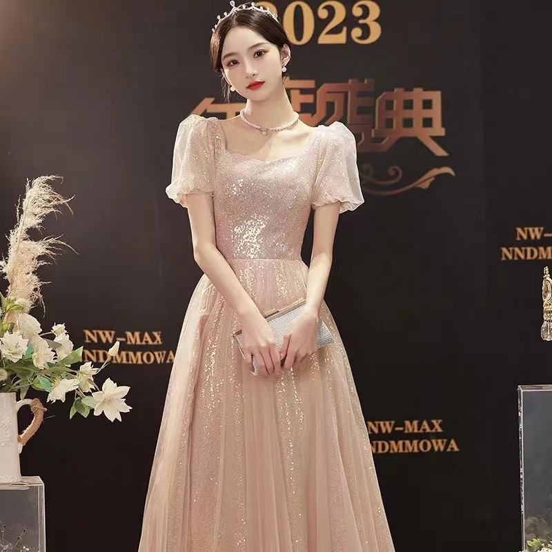 高端宴会气质主持人成人礼声乐生轻奢学生艺考礼服裙钢琴演出服女