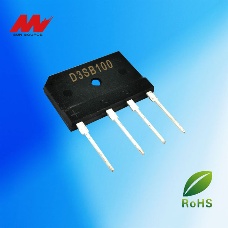 大功率桥堆 插件整流桥d5sb100 6a 1000v 5s封装  智能电源