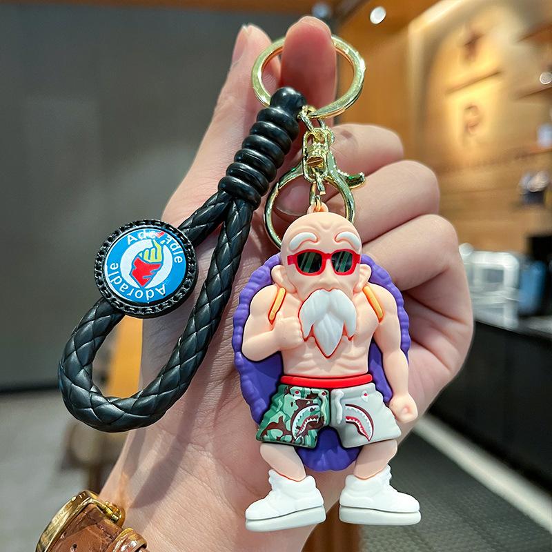 Cartoon Anime Dragon Ball Wukong Three-Dimensional Doll Car Key Ring Hanging Piece Pendant Night Market Stall Gift Wholesale