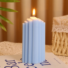 创意彩色罗马门大豆蜡蜡烛 多边柱形香熏蜡烛 拍摄道具摆件蜡烛