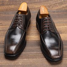 复古擦色正装鞋德比鞋高端男士商务鞋舒适经典英伦外贸男士皮鞋