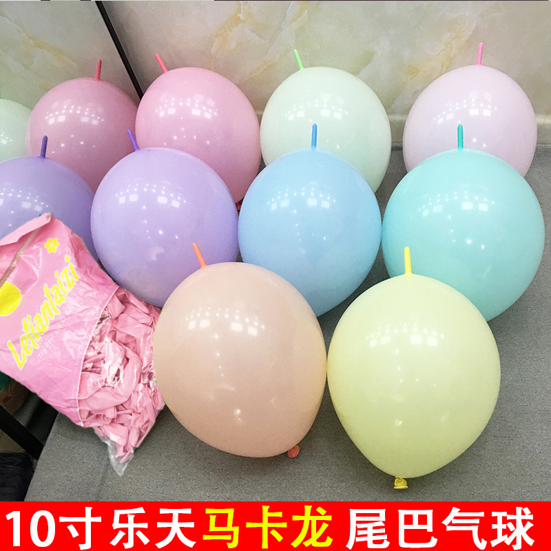 6/10-Inch Macaron Tail Balloon 3D Three-Dimensional Love Shape Metallic Belt Decorative Needle Exhaust Gas Ball Valentine's Day