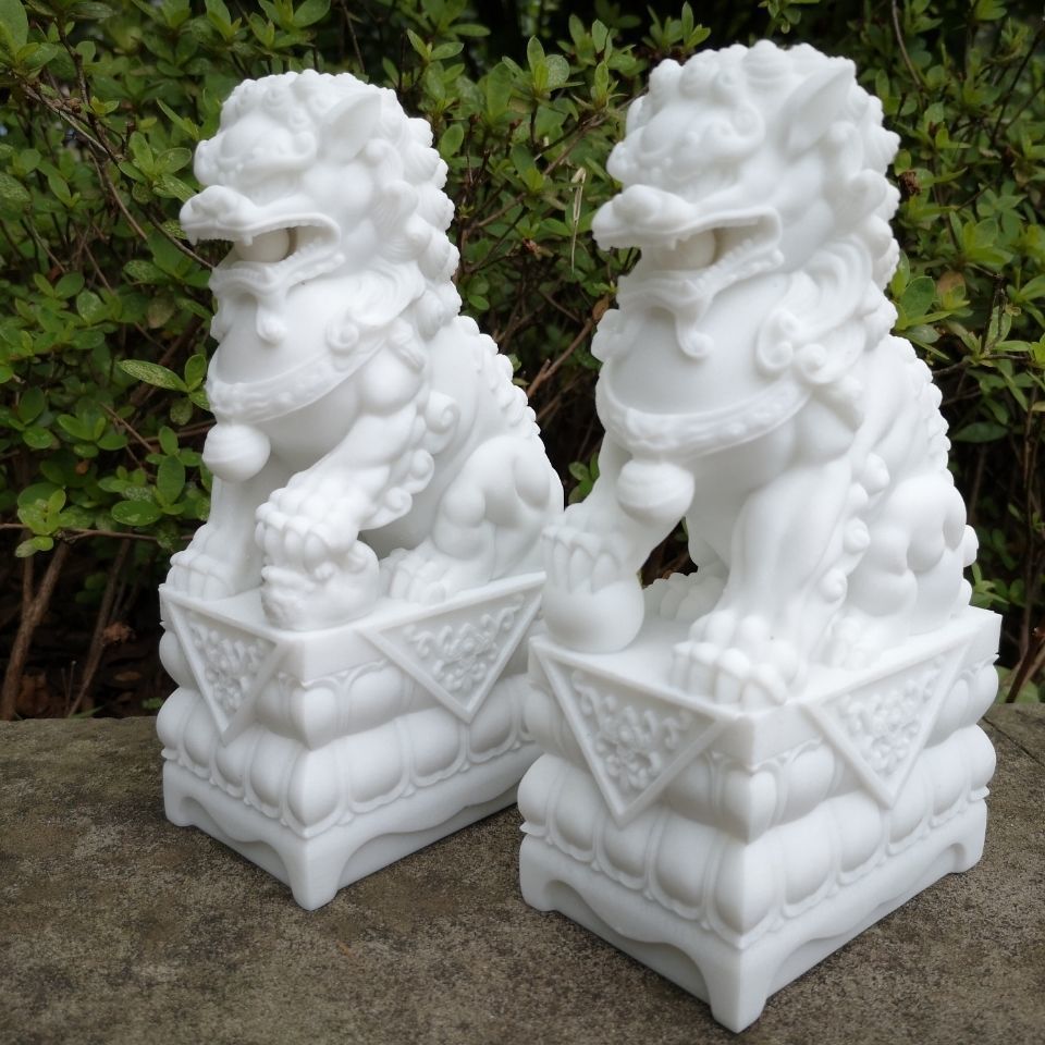 石狮子一对家用镇宅看门保平安门口窗台实用中式小号摆件新款包邮