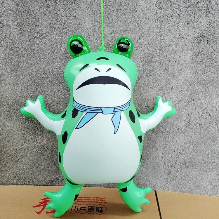 Factory in Stock Inflatable Luminous Frog Elastic Frog Night Market Push Stall Hot Sale Children's Inflatable Toys