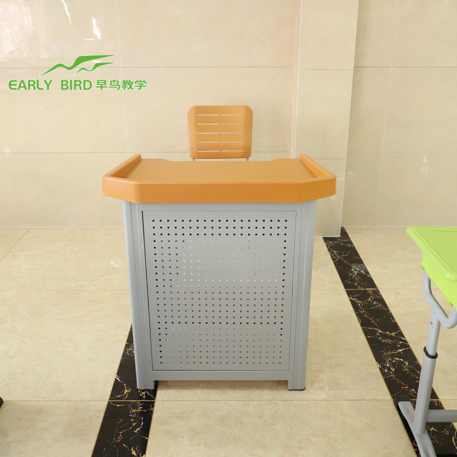 中小学教室活动钢木塑钢简约教学发言讲话演讲台教师老师钢制讲台