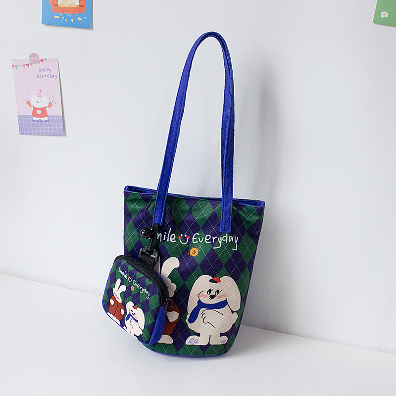 2024 Spring New Bucket Bag Women's Shoulder Underarm Bag Cartoon Korean Cute Portable Women's Cloth Bag Factory Wholesale