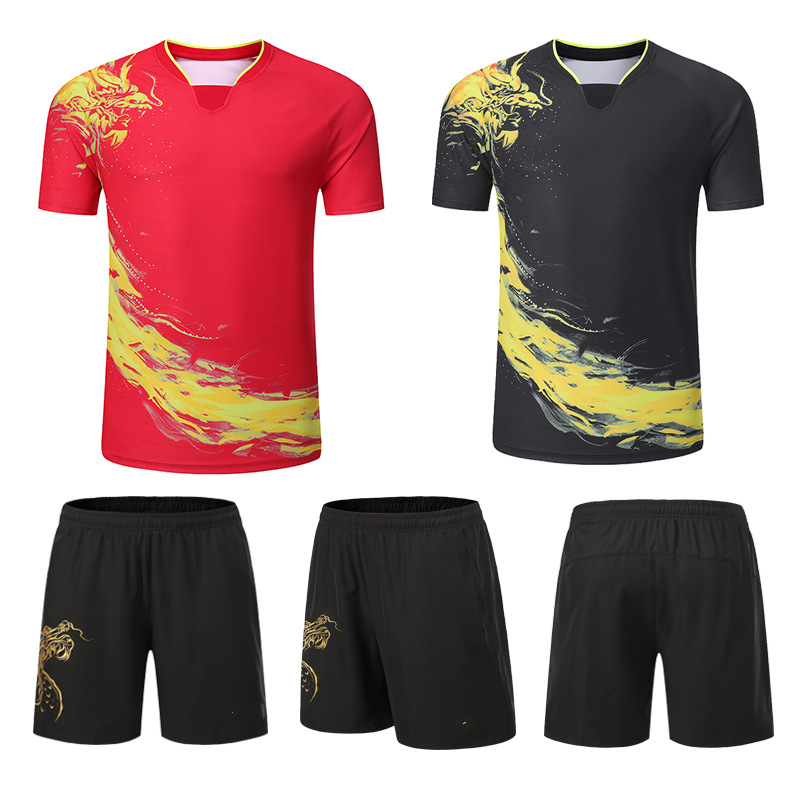 新款乒乓球服装大赛服同款比赛服成人球服儿童乒乓球印制各种图案