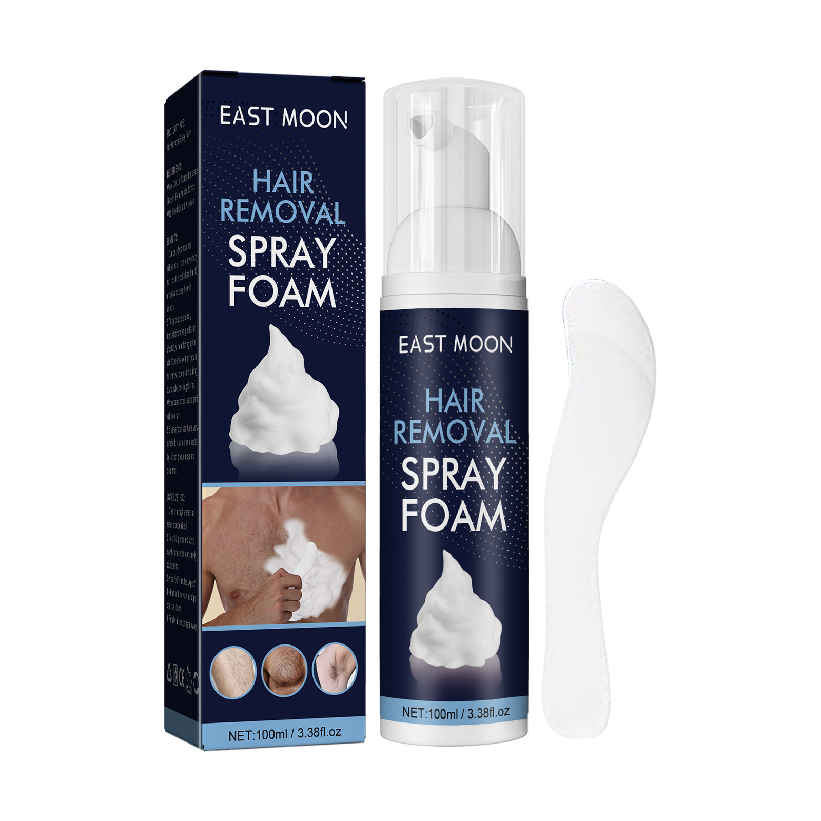 East Moon Men's Hair Removal Foam Leg Armpit Chest Hair Gentle Clean Fast Hair Removal Spray
