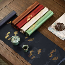 织锦云松双面茶席新中式禅意防水桌布垫子高端轻奢茶桌茶壶垫