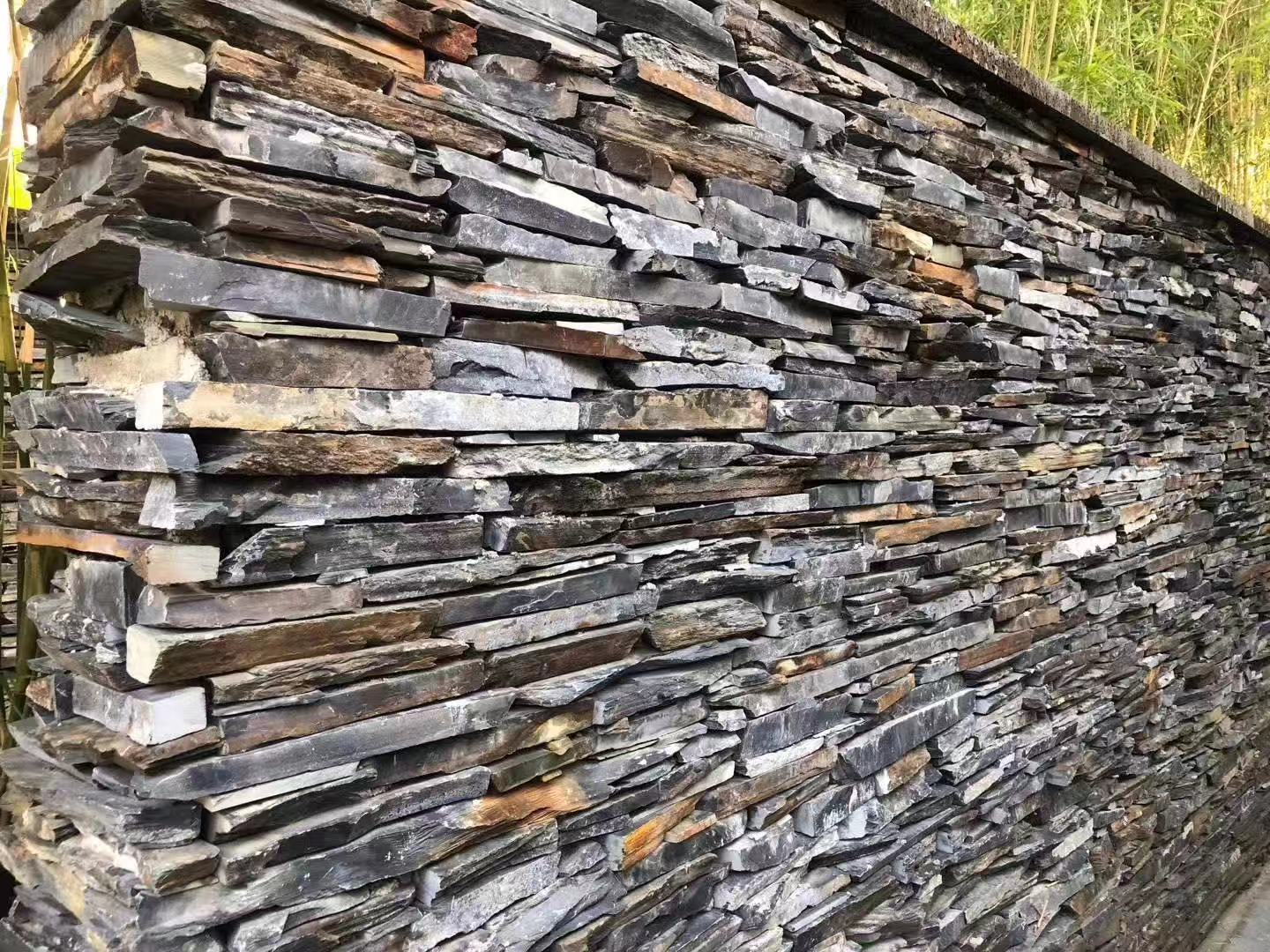 黄色文化石石材工厂砂岩蘑菇石别墅外墙砖乱型石片背景墙石皮散石