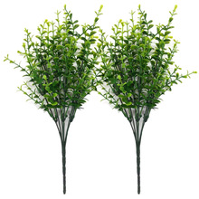尤加利仿真植物塑料花假花绿植户外装饰花人工灌木绿叶跨境专供