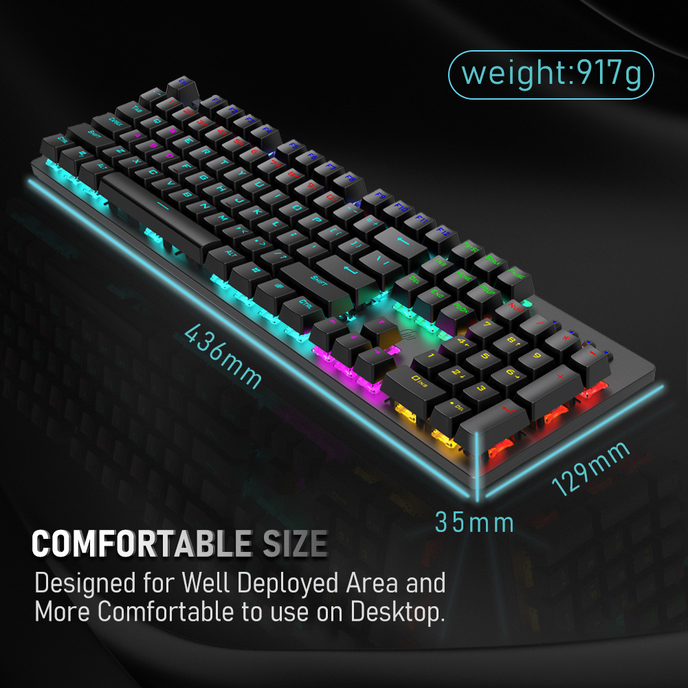 Applicable to Hp/Hp Gk100f Real Mechanical Keyboard Mixed Light Green Axis Internet Coffee E-Sports Games Cf Full Key without Punching