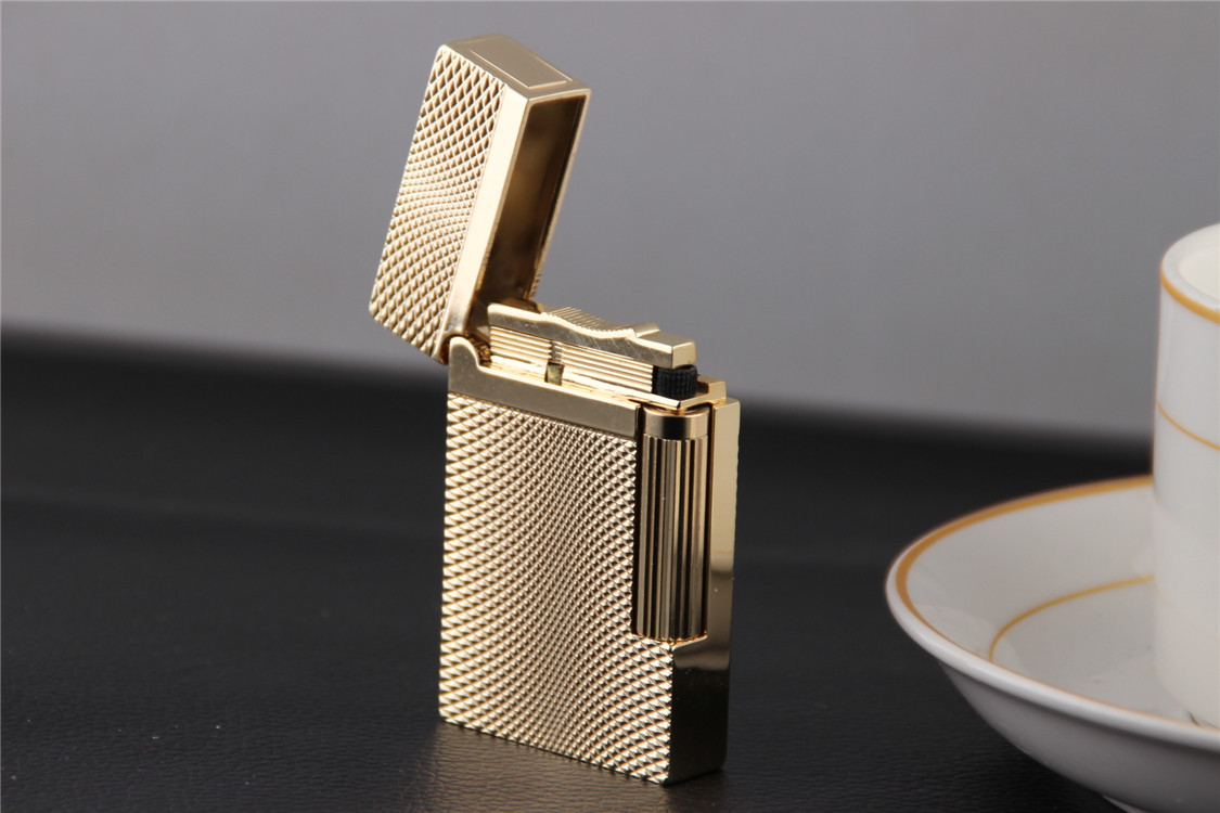 酷宝金色网纹朗声火石打火机个性复古礼品火机