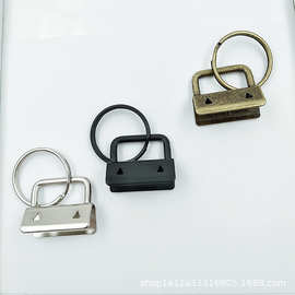 厂家 生产批发26mm夹子+25mm光圈织带夹服饰五金配件尾夹带钥匙圈