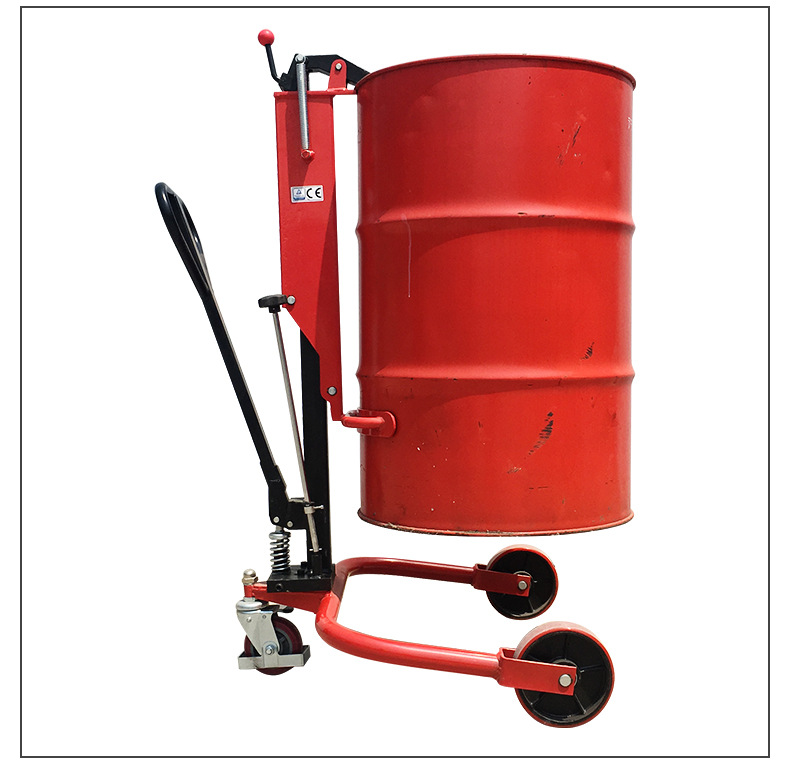 手动液压油桶搬运车圆桶手推车铁桶塑料桶钢制桶升高转运叉车
