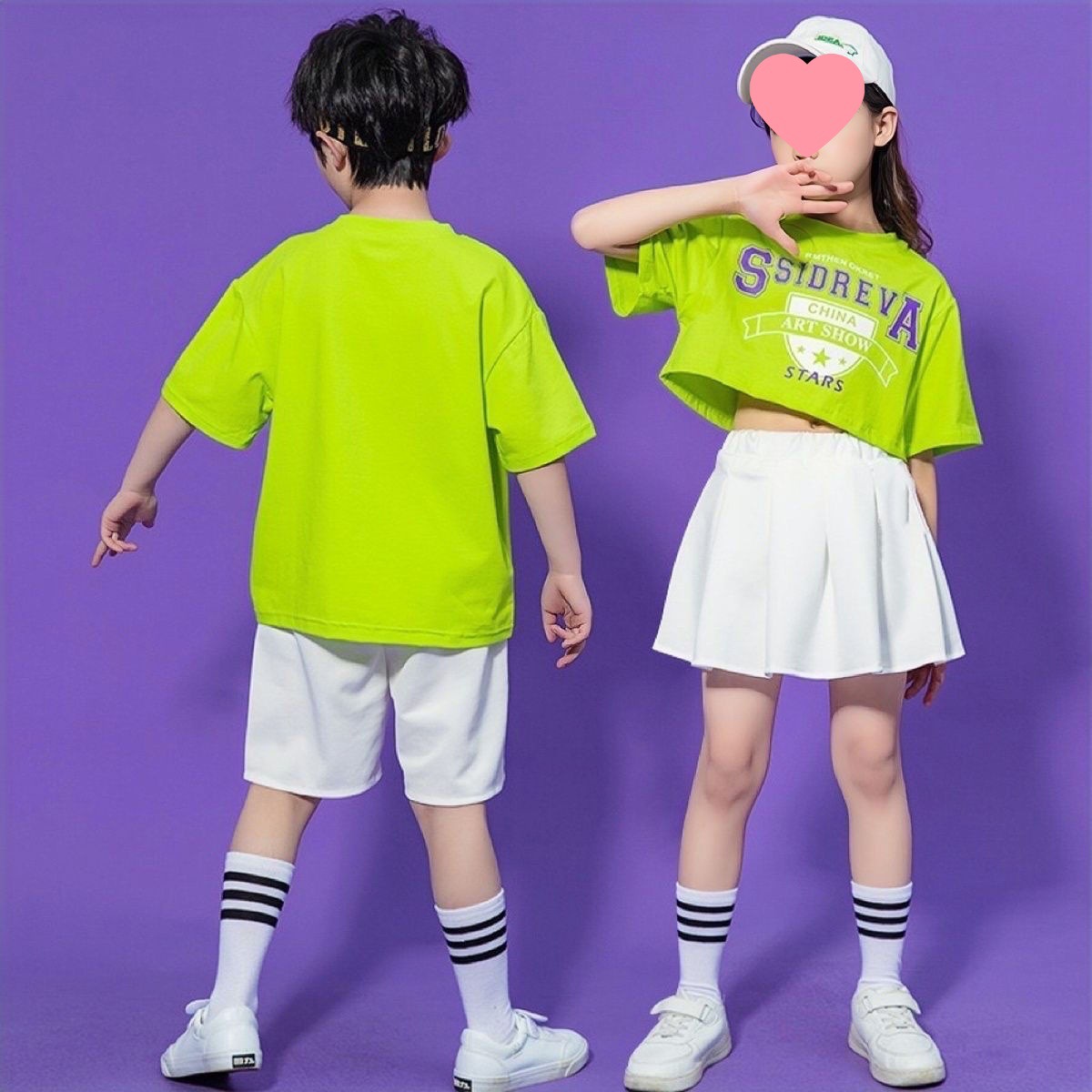 儿童街舞服装男女童嘻哈爵士舞套装小学生运动会班服幼儿园演出服-阿