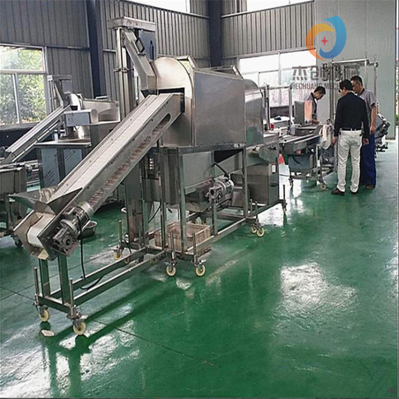 全自动鸡米花上粉机 藤椒鸡米花裹粉机器 鱼米花裹粉油炸生产线