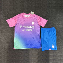 23-24AC二客场球衣短袖成人套装足球服比赛服粉色印号一套代发