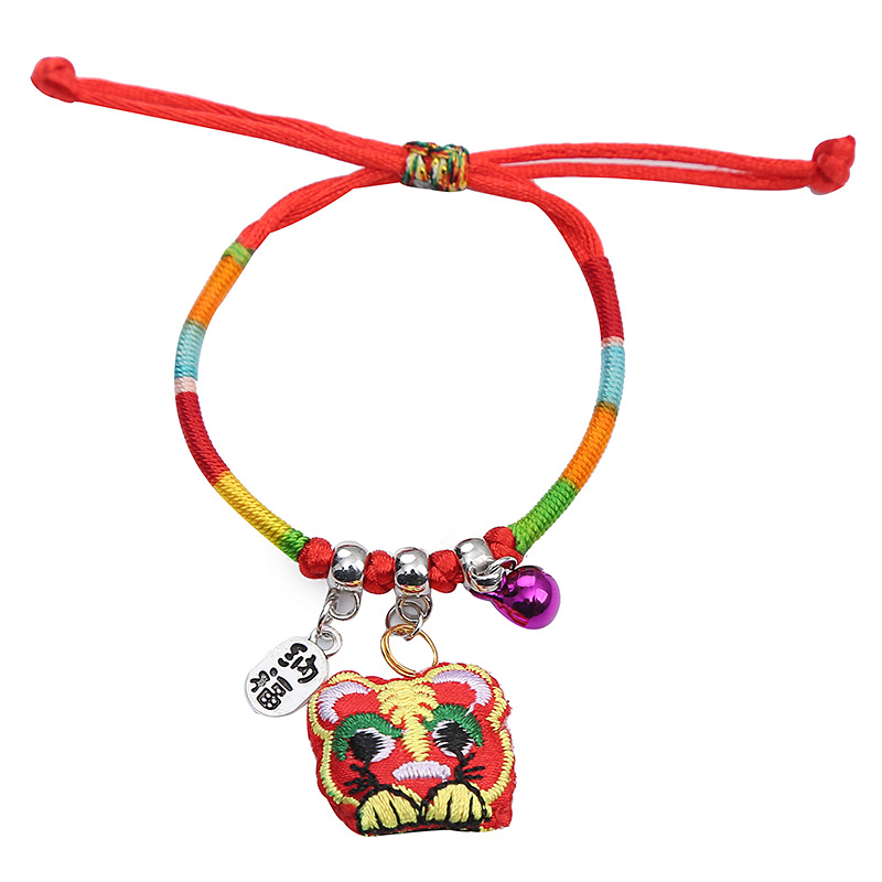 Dragon Boat Festival Colorful Rope Bracelet Necklace Anklet Bracelet May Children's Carrying Strap Hand-Woven This Animal Year Red Rope