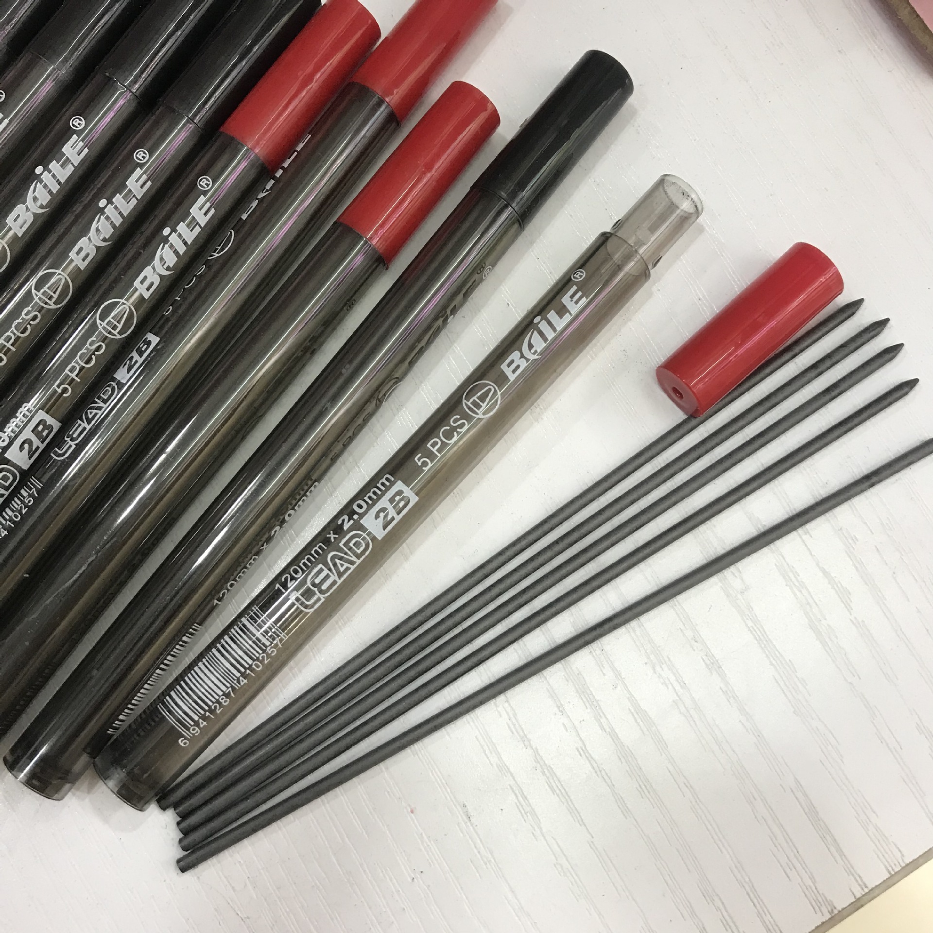 幼儿园学生石墨铅笔2.0mm铅笔替芯2b子弹头磨尖笔芯2.0mm笔芯