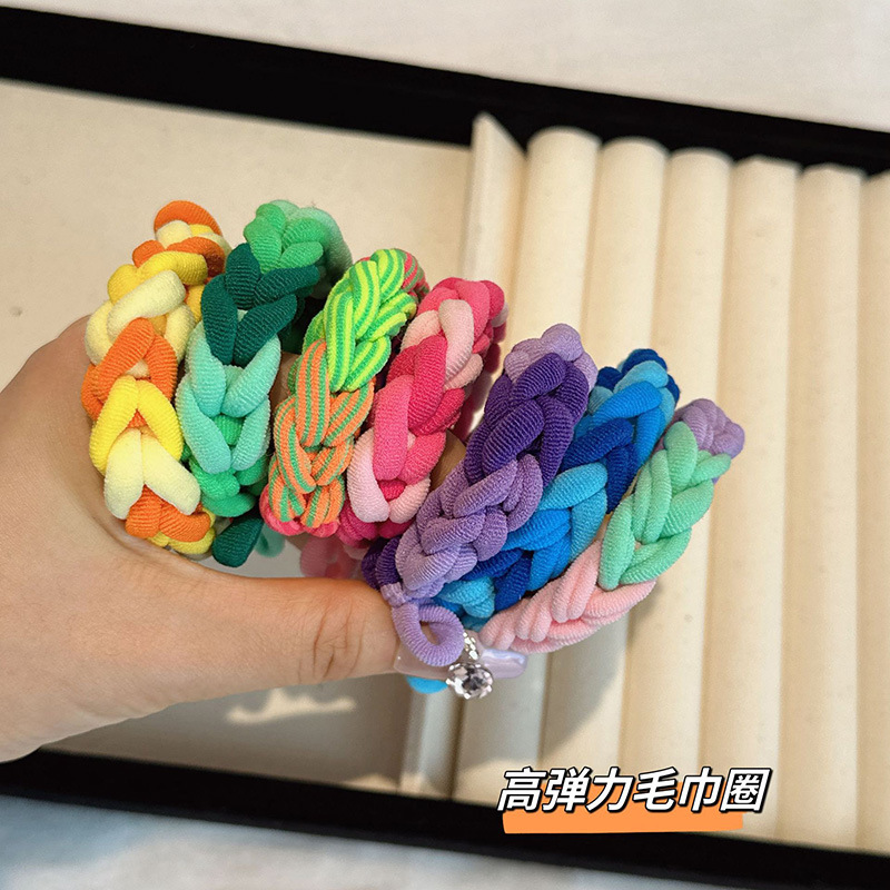 High Elastic Colorful Popular Simple Graceful Hair Rope Bold All-Match Hair Band Tie-up Hair Hair Ornaments Ponytail Hair String Women's Headdress