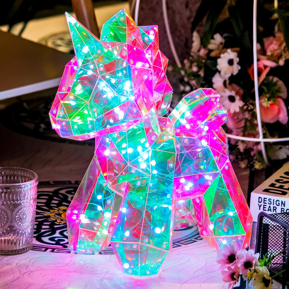 Controlled Cross-Border Magic Unicorn Luminous Birthday Gift Lover Light Dream Internet Celebrity Qixi Doll Gift