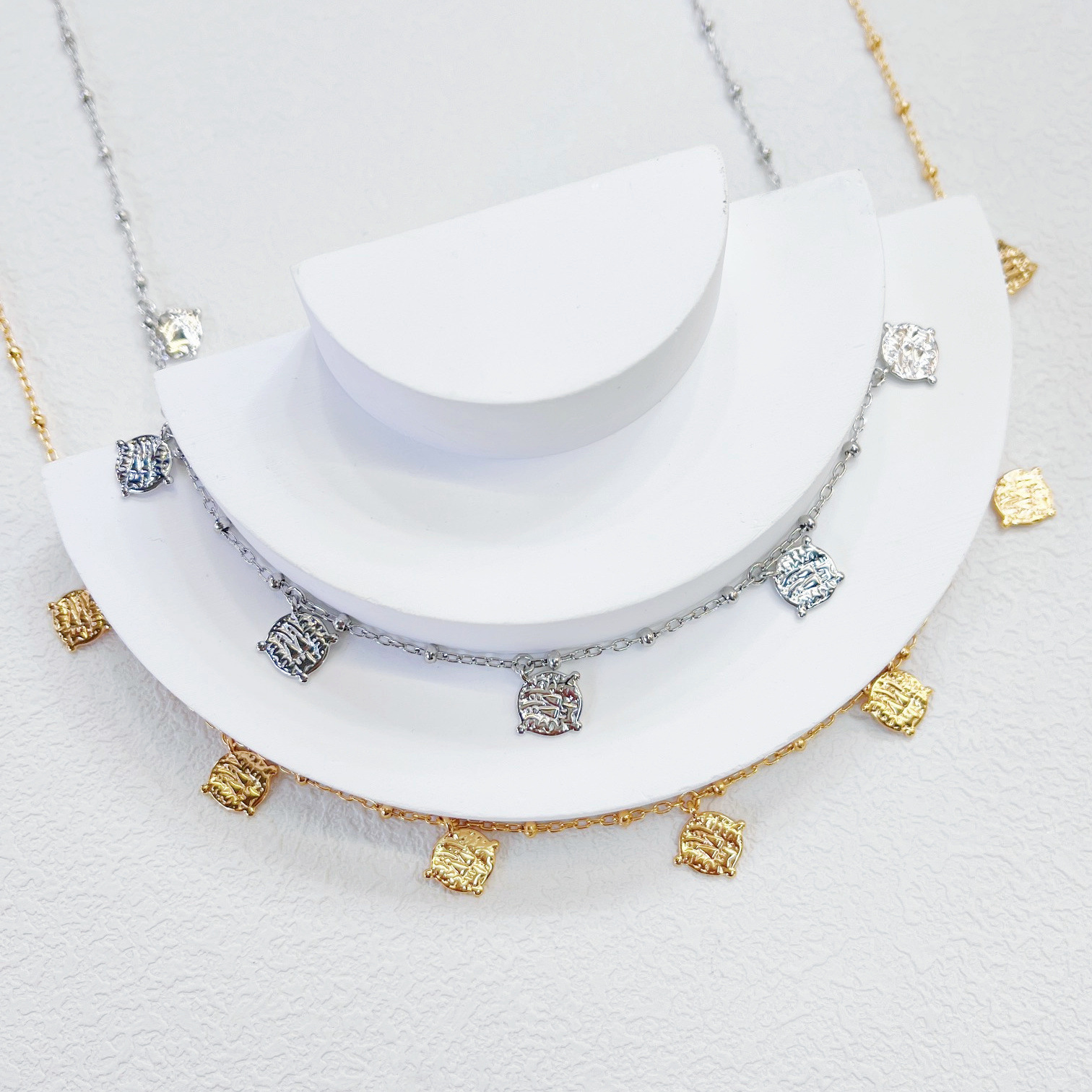 2024新款s925通体纯银设计师款ins风满天星小金币项链锁骨链-阿里巴巴