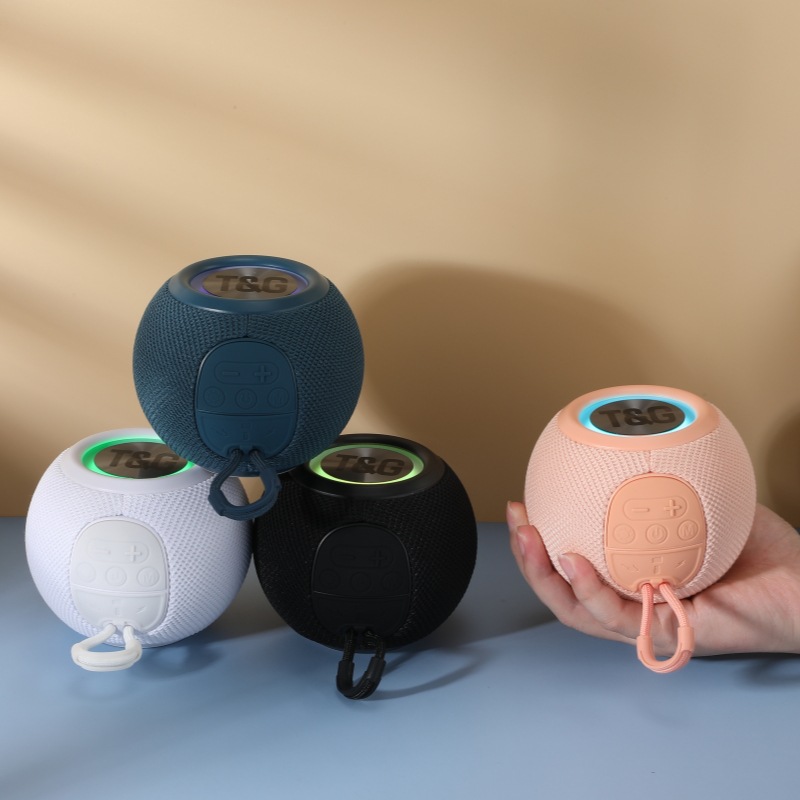 TG337蓝牙音箱圆形布艺桌面小音响家用无线户外蓝牙音响声音大